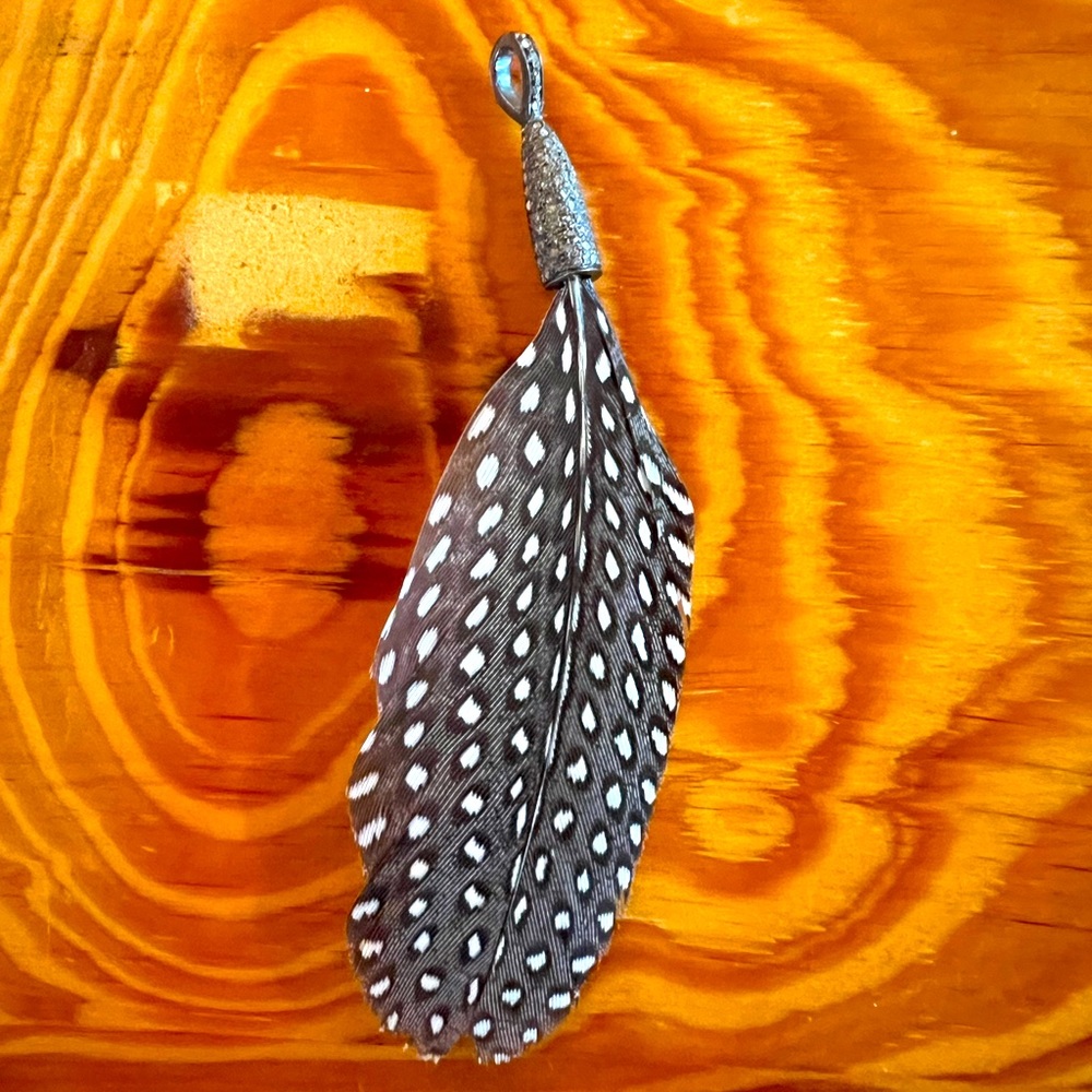 S. Carter Designs feather pave pendant